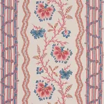 PARVATI FLORAL STRIPE VERMILION Schumacher Wallpaper wallpaper - SKU 5017331