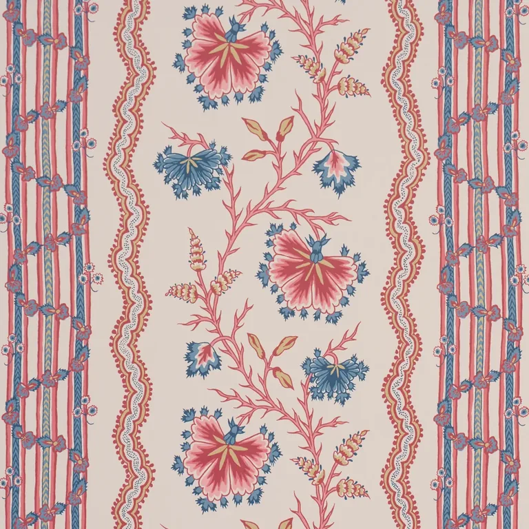Schumacher PARVATI FLORAL STRIPE wallpaper