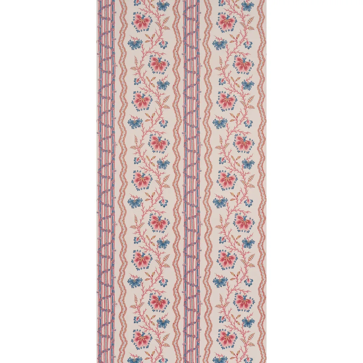 PARVATI FLORAL STRIPE VERMILION Schumacher Wallpaper wallpaper - SKU 5017331