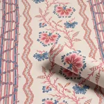 PARVATI FLORAL STRIPE VERMILION Schumacher Wallpaper wallpaper - SKU 5017331