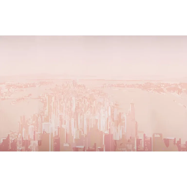 Schumacher PASCAL CAMPION'S NEW YORK SKYLINE wallpaper, color BLUSH, SKU 5016191