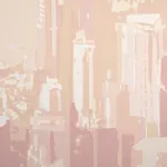 PASCAL CAMPION'S NEW YORK SKYLINE BLUSH Schumacher Wallpaper wallpaper - SKU 5016191