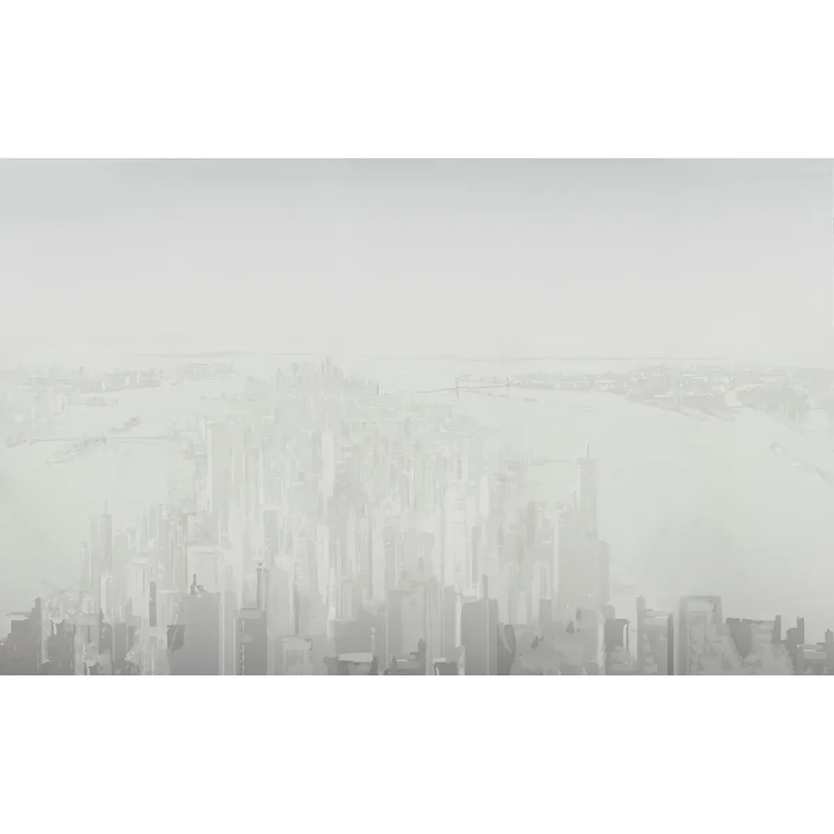 PASCAL CAMPION'S NEW YORK SKYLINE SOFT GRAY Schumacher Wallpaper wallpaper - SKU 5016192