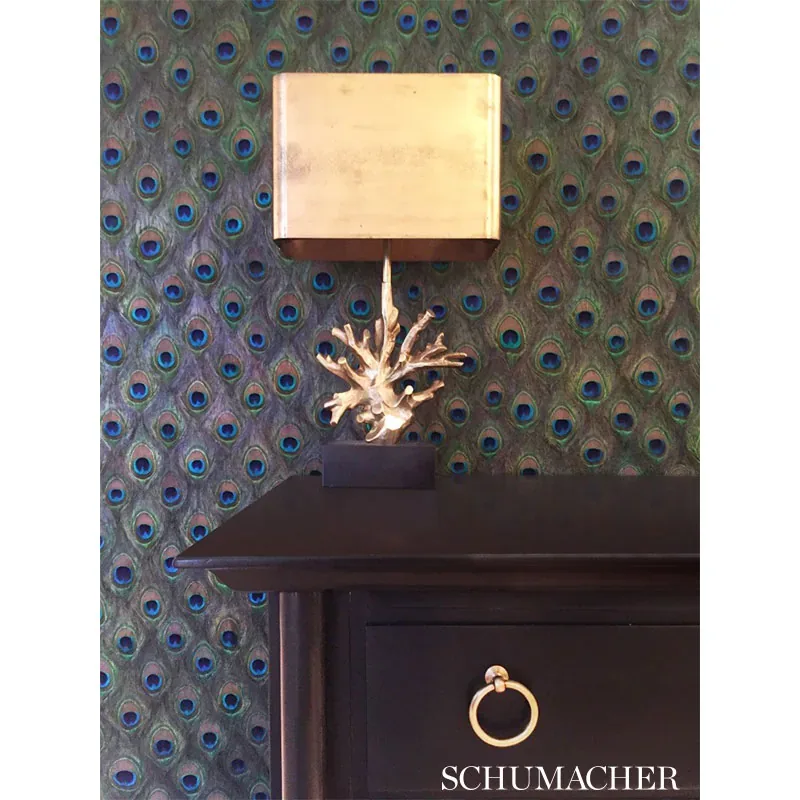 PEACOCK ORE PEACOCK Schumacher Wallpaper wallpaper - SKU 5008370