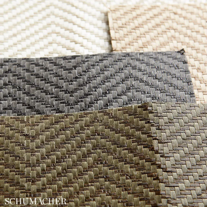 PEARCE HERRINGBONE SMOKE Schumacher Wallpaper wallpaper - SKU 5006172