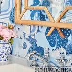 PEARL RIVER - BLUES Schumacher Wallpaper | Wallpaper Twins PEARL RIVER BLUES Schumacher Wallpaper wallpaper - SKU 5008441