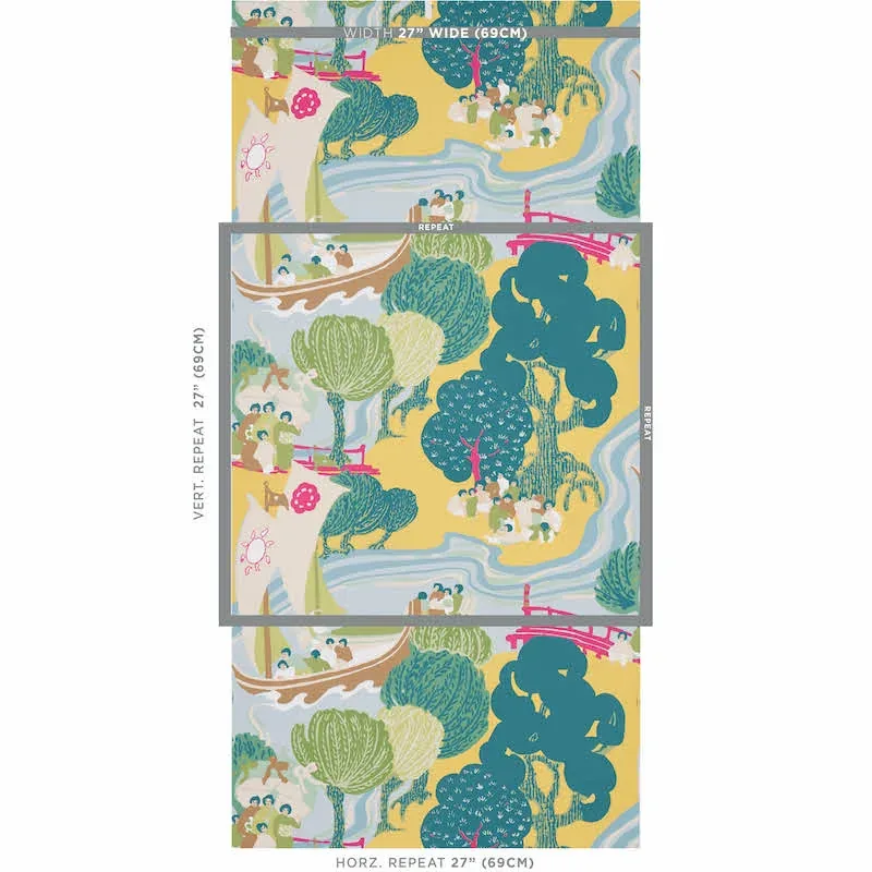 PEARL RIVER YELLOW Schumacher Wallpaper wallpaper - SKU 5008442