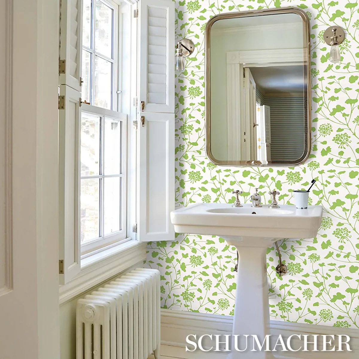 PENNICK LEAF ON IVORY Schumacher Wallpaper wallpaper - SKU 5010542