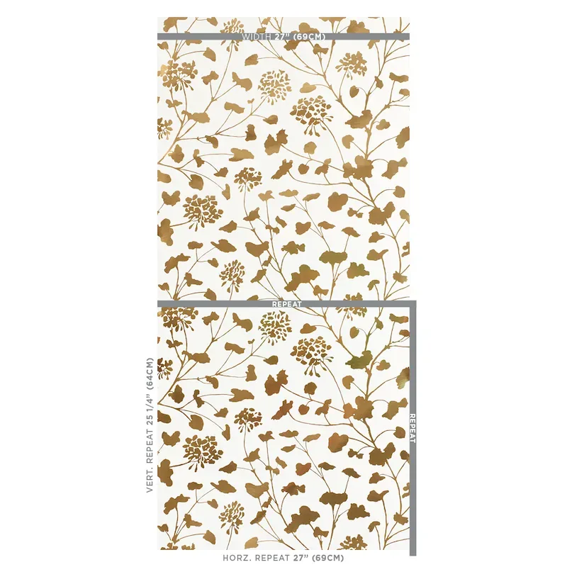 PENNICK MYLAR - GOLD Schumacher Wallpaper | Wallpaper Twins PENNICK MYLAR GOLD Schumacher Wallpaper wallpaper - SKU 5010580