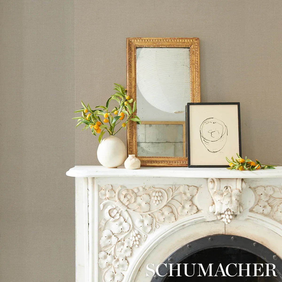 PERFORMANCE LINEN WALLCOVERING - FLAX Schumacher Wallpaper | PERFORMANCE LINEN WALLCOVERING FLAX Schumacher Wallpaper wallpaper - SKU 5014524