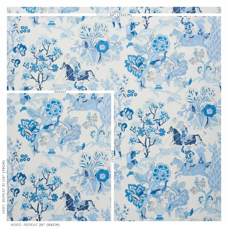 PERSIAN LANCERS PORCELAIN Schumacher Wallpaper wallpaper - SKU 5010461
