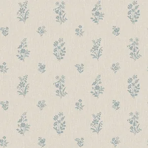 Schumacher PETIT FLEURS wallpaper, color BLUE, SKU 4264