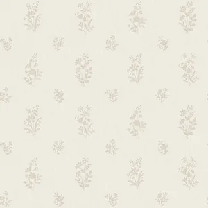 Schumacher PETIT FLEURS wallpaper, color NATURAL, SKU 4265