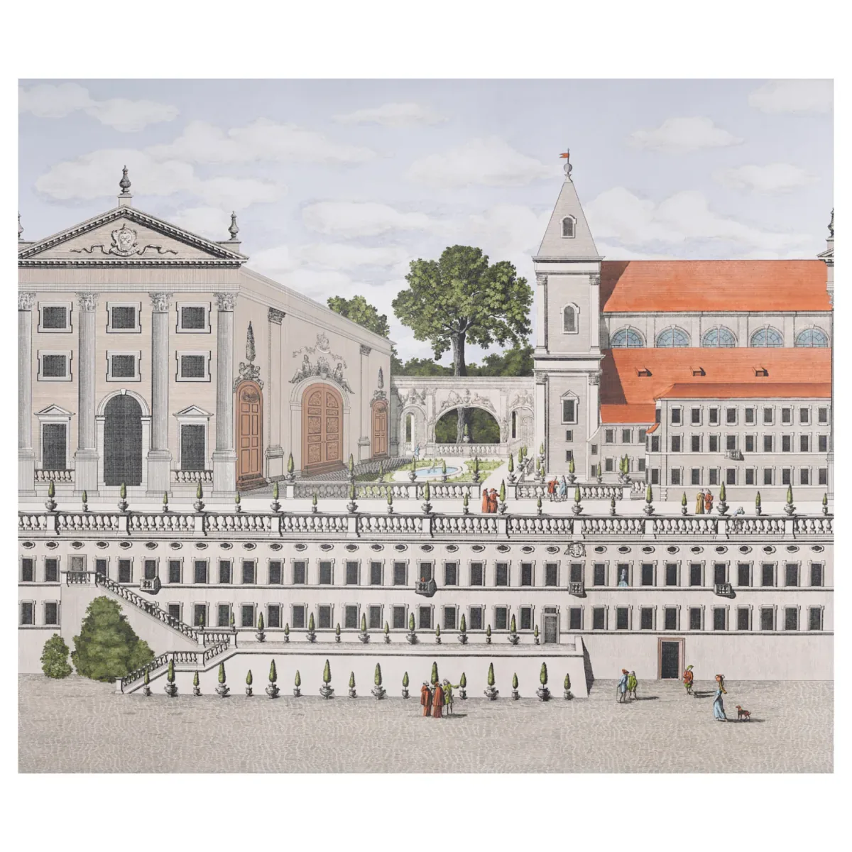 PIAZZA FIRENZE PANEL SET DOCUMENT Schumacher Wallpaper wallpaper - SKU 5014300