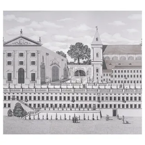 Schumacher PIAZZA FIRENZE PANEL SET wallpaper, color GRISAILLE, SKU 5014301