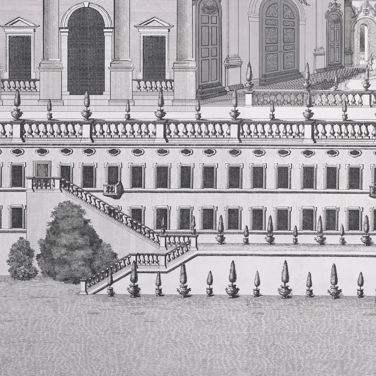 PIAZZA FIRENZE PANEL SET - GRISAILLE Schumacher Wallpaper | PIAZZA FIRENZE PANEL SET GRISAILLE Schumacher Wallpaper wallpaper - SKU 5014301