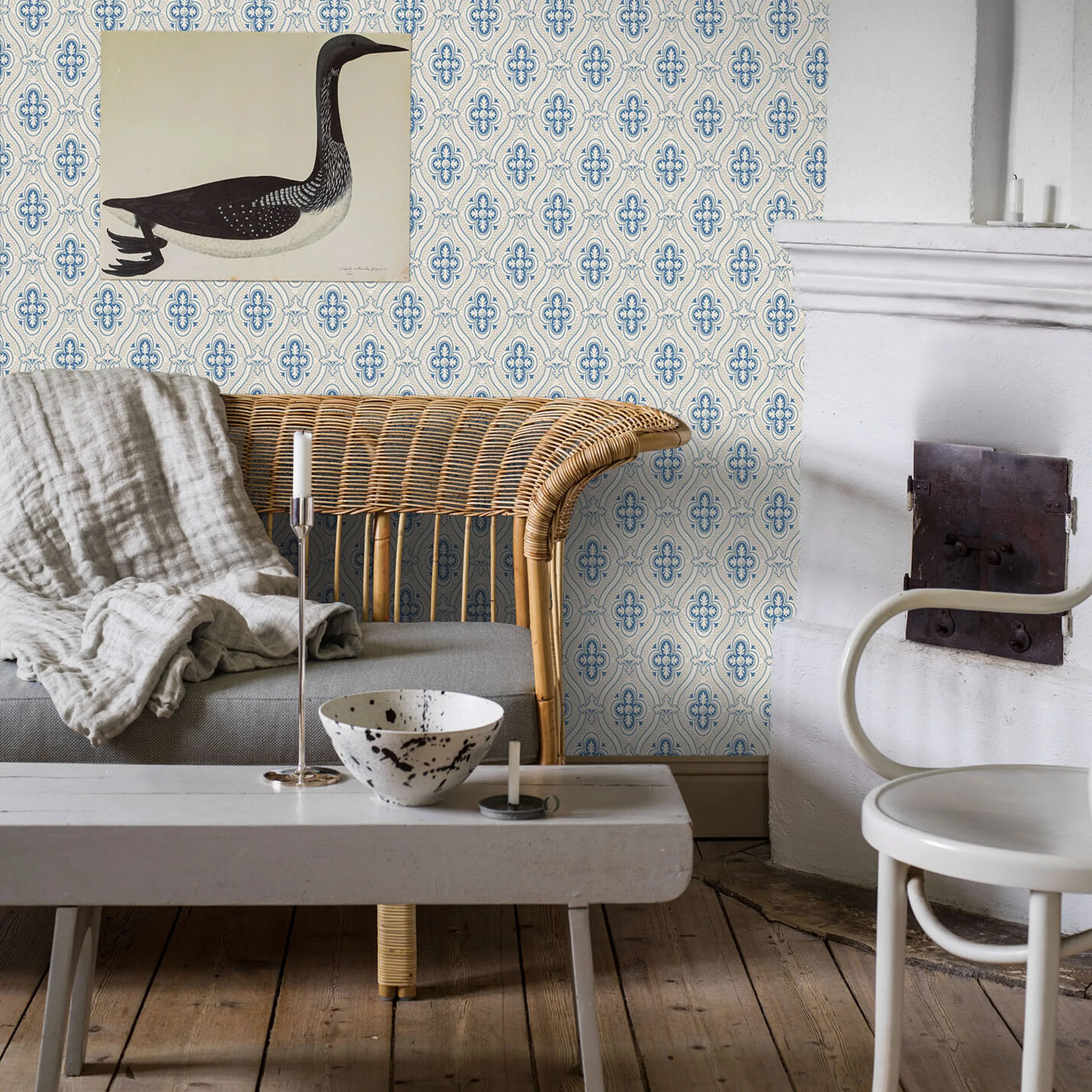 PIGKAMMAREN BLUE Schumacher Wallpaper wallpaper - SKU 4527