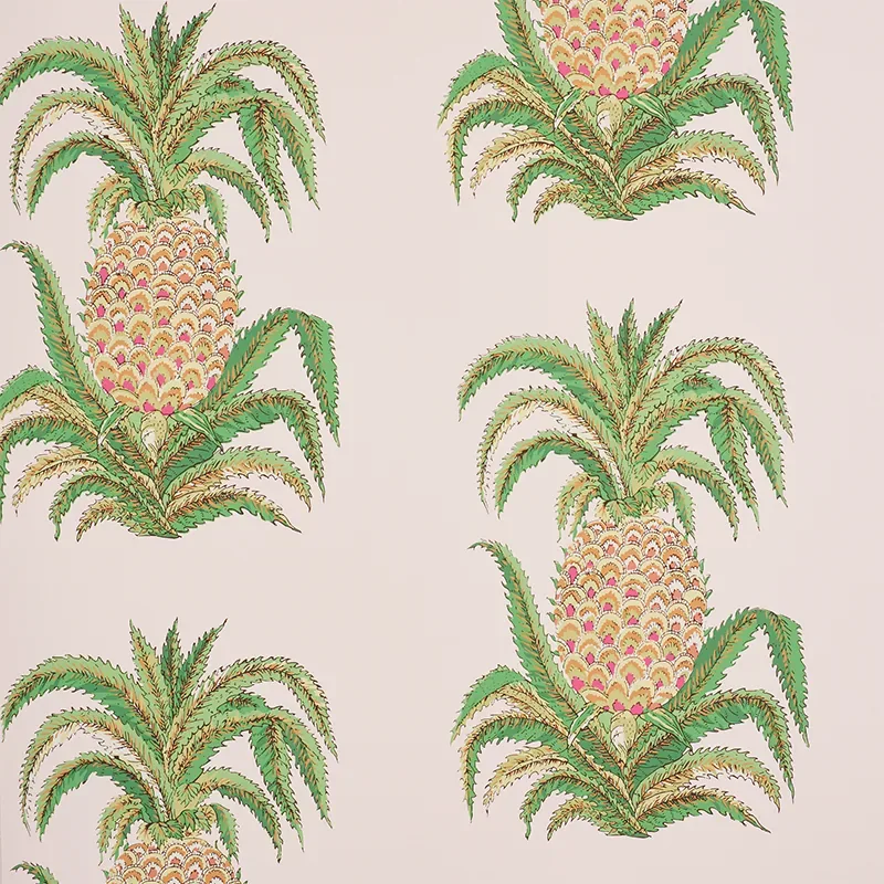 PINEAPPLES BLUSH Schumacher Wallpaper wallpaper - SKU 5010451