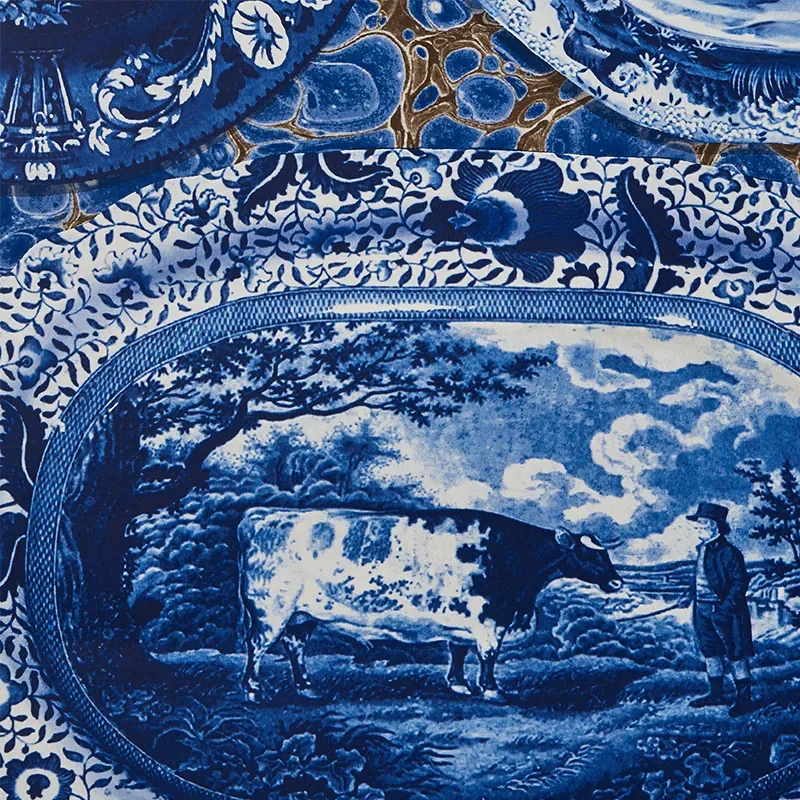 PLATES & PLATTERS BLUE Schumacher Wallpaper wallpaper - SKU 5010410