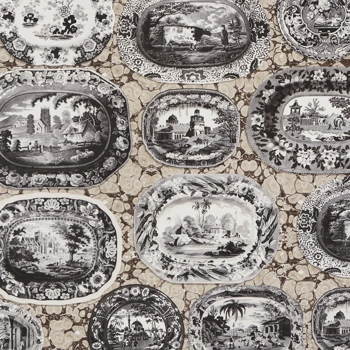 PLATES & PLATTERS NEUTRAL Schumacher Wallpaper wallpaper - SKU 5010411