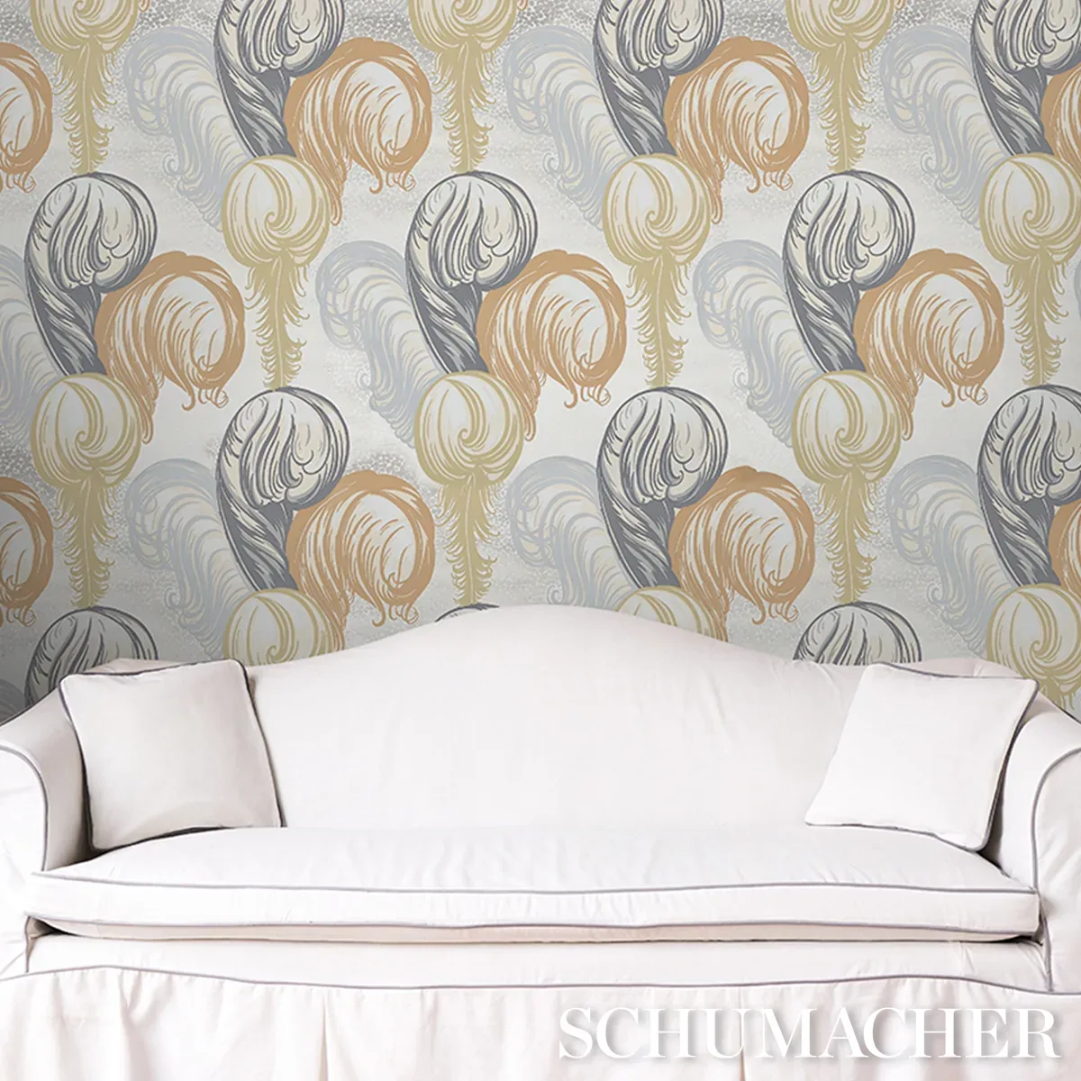 PLUMES CHAMPAGNE Schumacher Wallpaper wallpaper - SKU 5009150