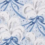 PLUMES ET RUBANS BLUE Schumacher Wallpaper wallpaper - SKU 5009180