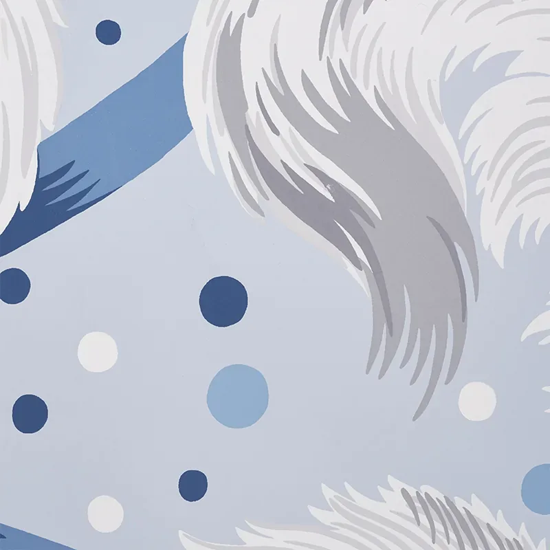 PLUMES ET RUBANS BLUE Schumacher Wallpaper wallpaper - SKU 5009180