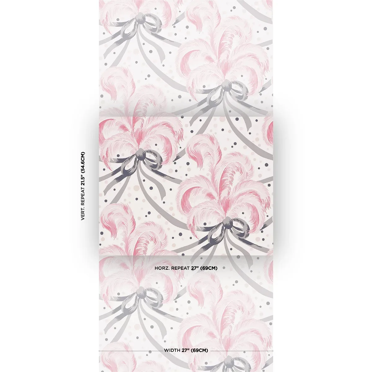 PLUMES ET RUBANS BLUSH Schumacher Wallpaper wallpaper - SKU 5009181