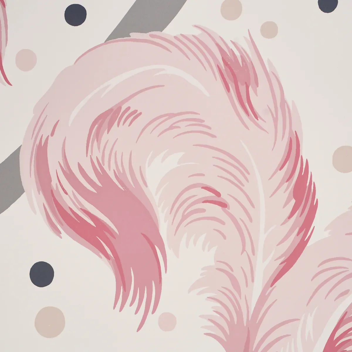 PLUMES ET RUBANS BLUSH Schumacher Wallpaper wallpaper - SKU 5009181
