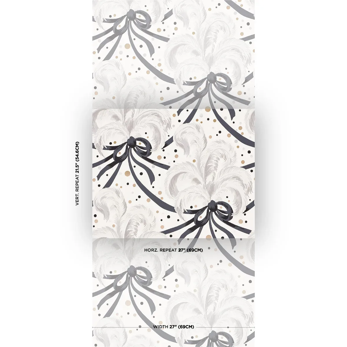 PLUMES ET RUBANS CHAMPAGNE Schumacher Wallpaper wallpaper - SKU 5009182