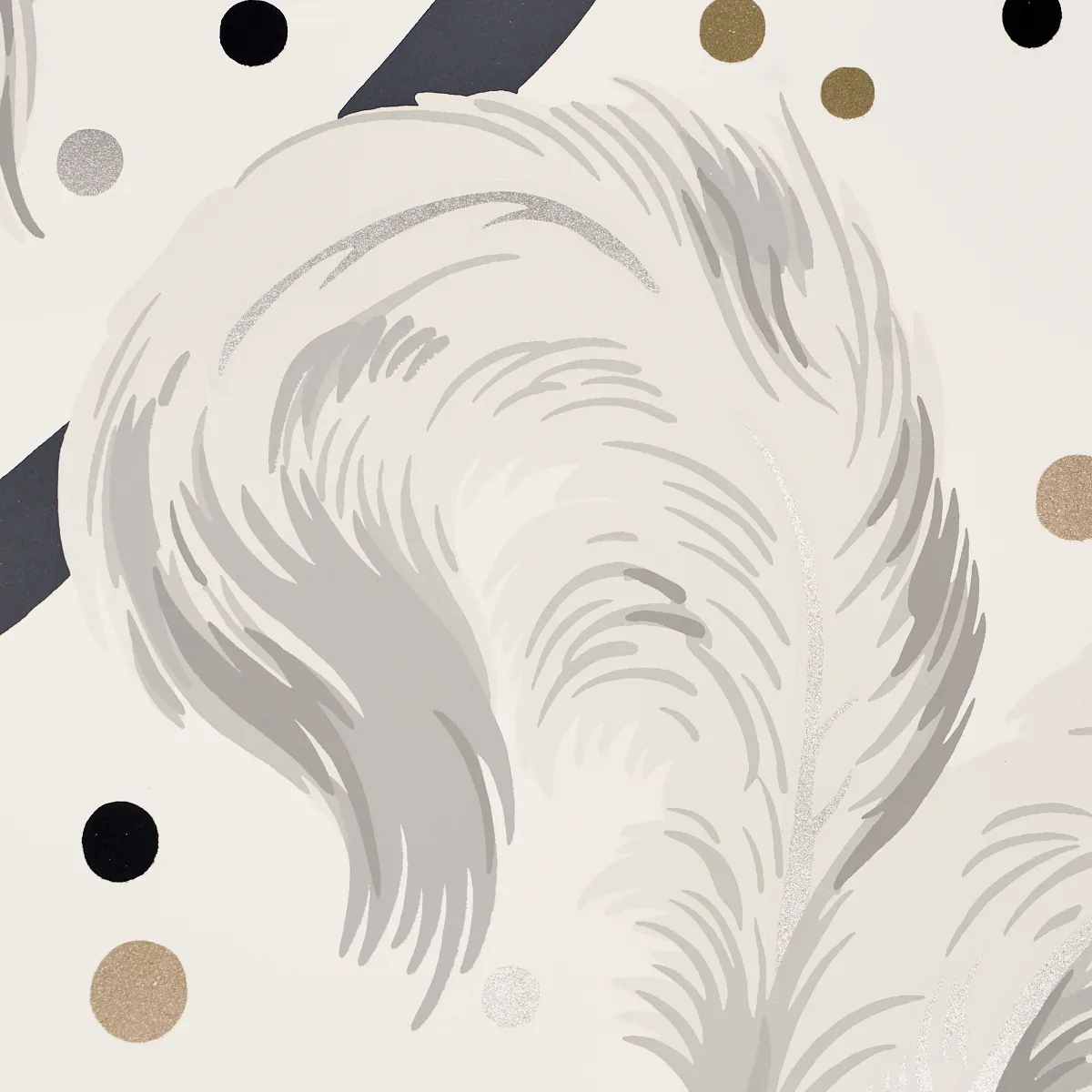 PLUMES ET RUBANS CHAMPAGNE Schumacher Wallpaper wallpaper - SKU 5009182