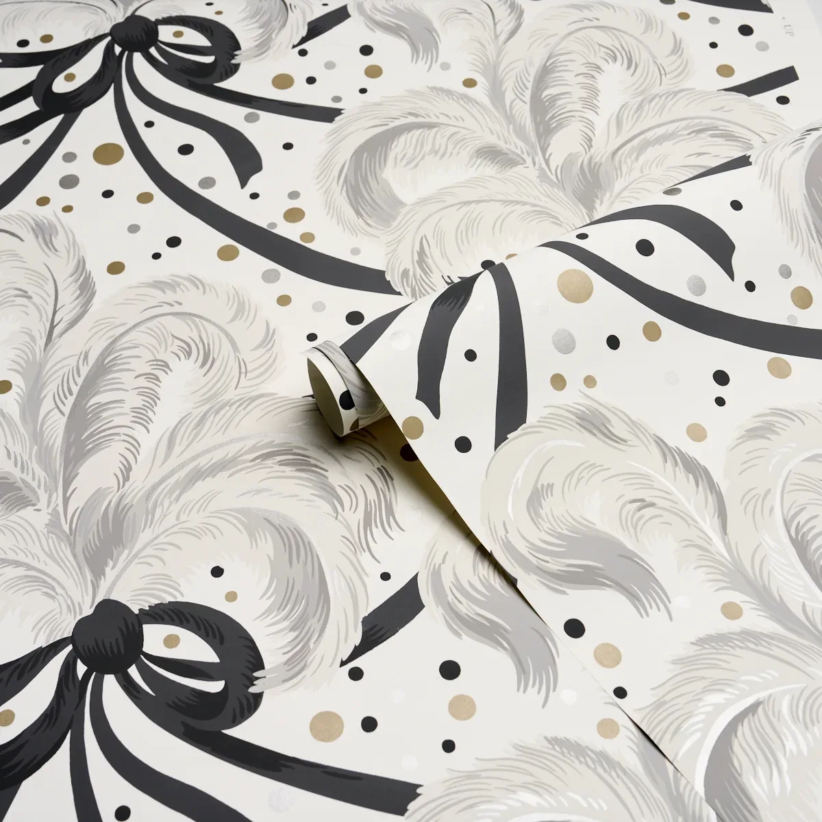 PLUMES ET RUBANS CHAMPAGNE Schumacher Wallpaper wallpaper - SKU 5009182