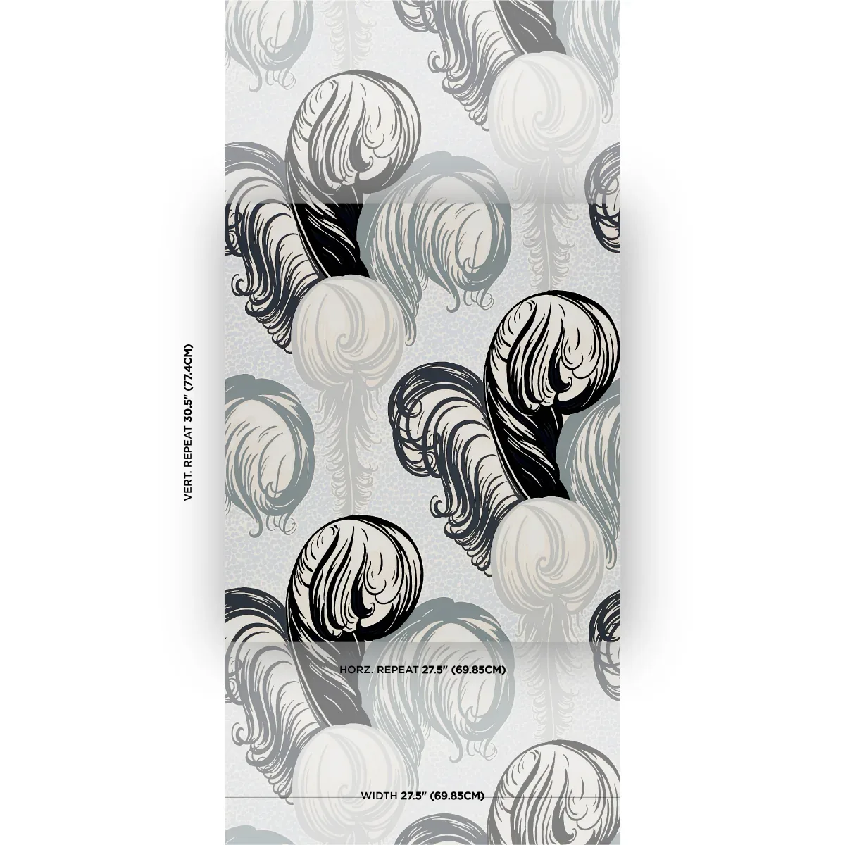 PLUMES GRISAILLE Schumacher Wallpaper wallpaper - SKU 5009151