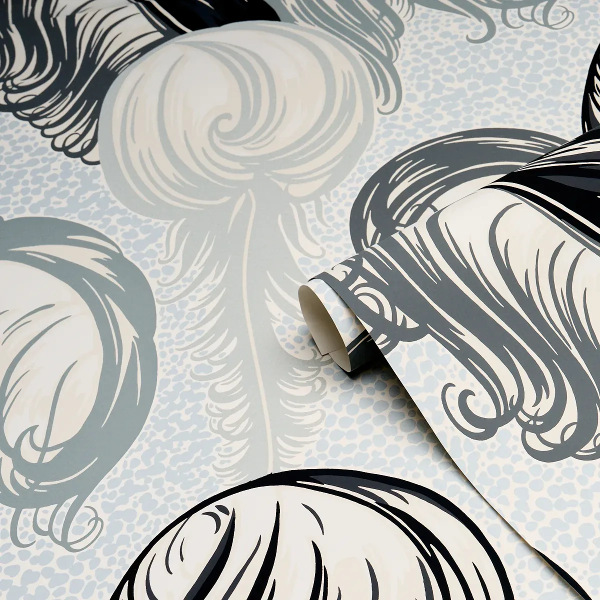 PLUMES GRISAILLE Schumacher Wallpaper wallpaper - SKU 5009151