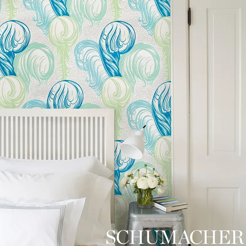 PLUMES PEACOCK Schumacher Wallpaper wallpaper - SKU 5009152