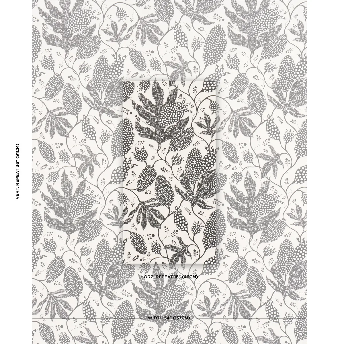 POLKA DOT JUNGLE - BLACK & CREAM Schumacher Wallpaper | Wall POLKA DOT JUNGLE BLACK & CREAM Schumacher Wallpaper wallpaper - SKU 5015462