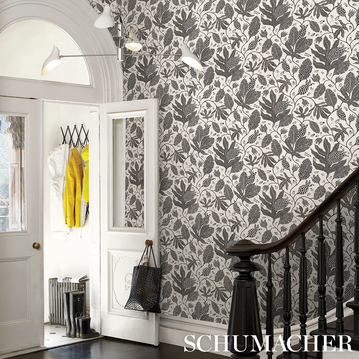 POLKA DOT JUNGLE - BLACK & CREAM Schumacher Wallpaper | Wall POLKA DOT JUNGLE BLACK & CREAM Schumacher Wallpaper wallpaper - SKU 5015462