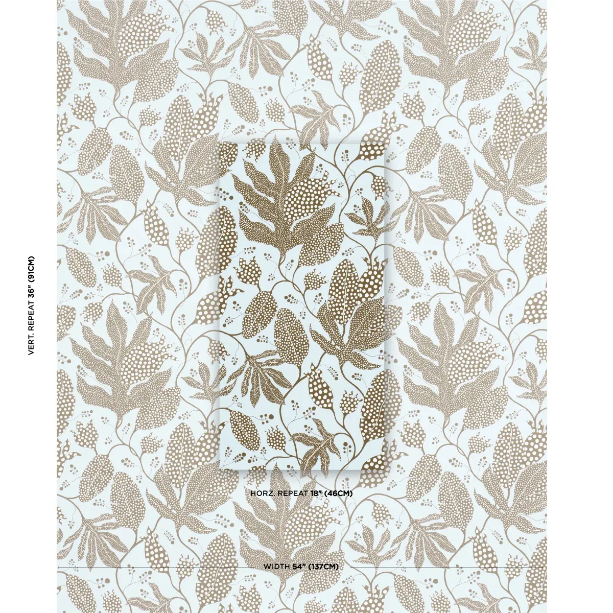 POLKA DOT JUNGLE BROWN & SKY Schumacher Wallpaper wallpaper - SKU 5015461