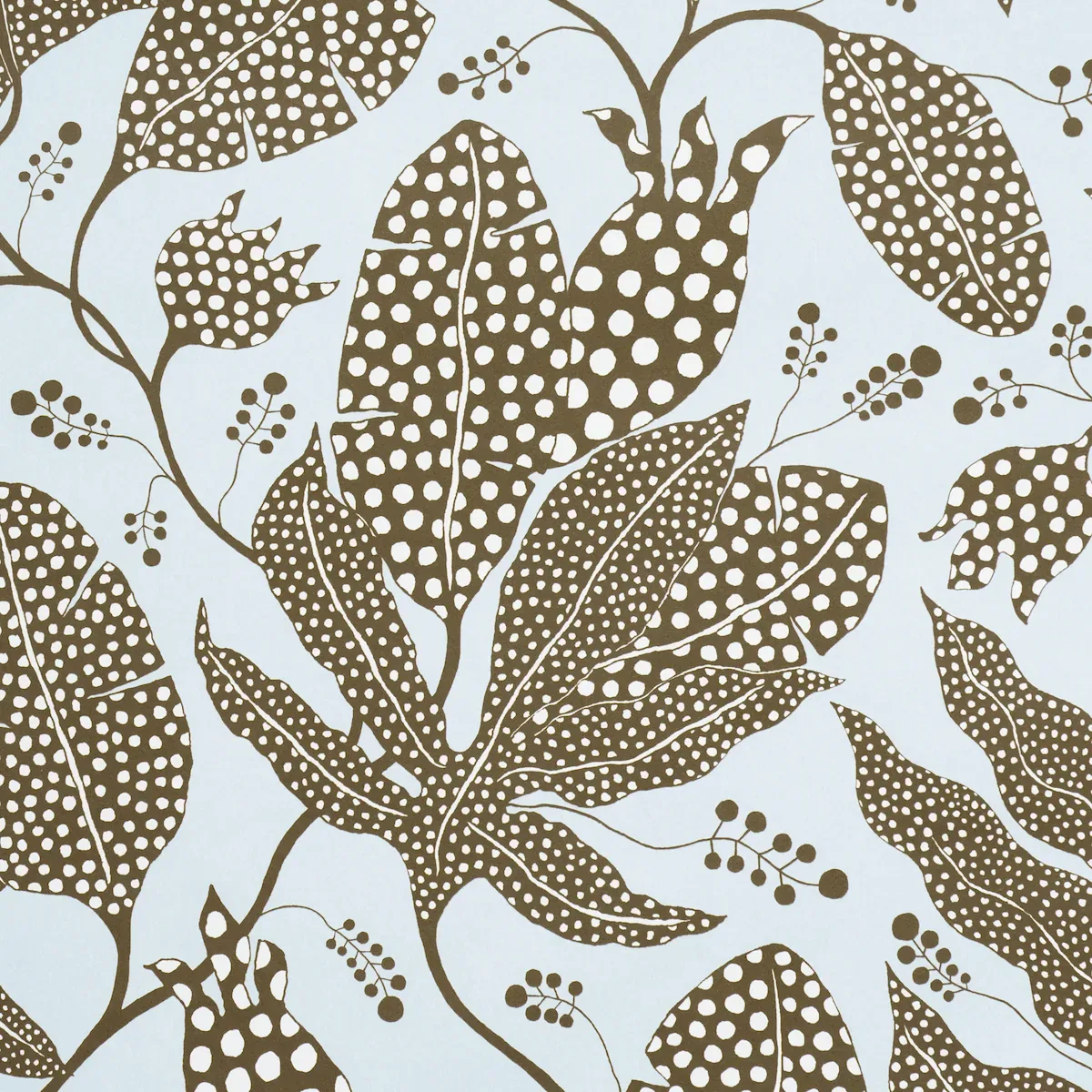POLKA DOT JUNGLE BROWN & SKY Schumacher Wallpaper wallpaper - SKU 5015461