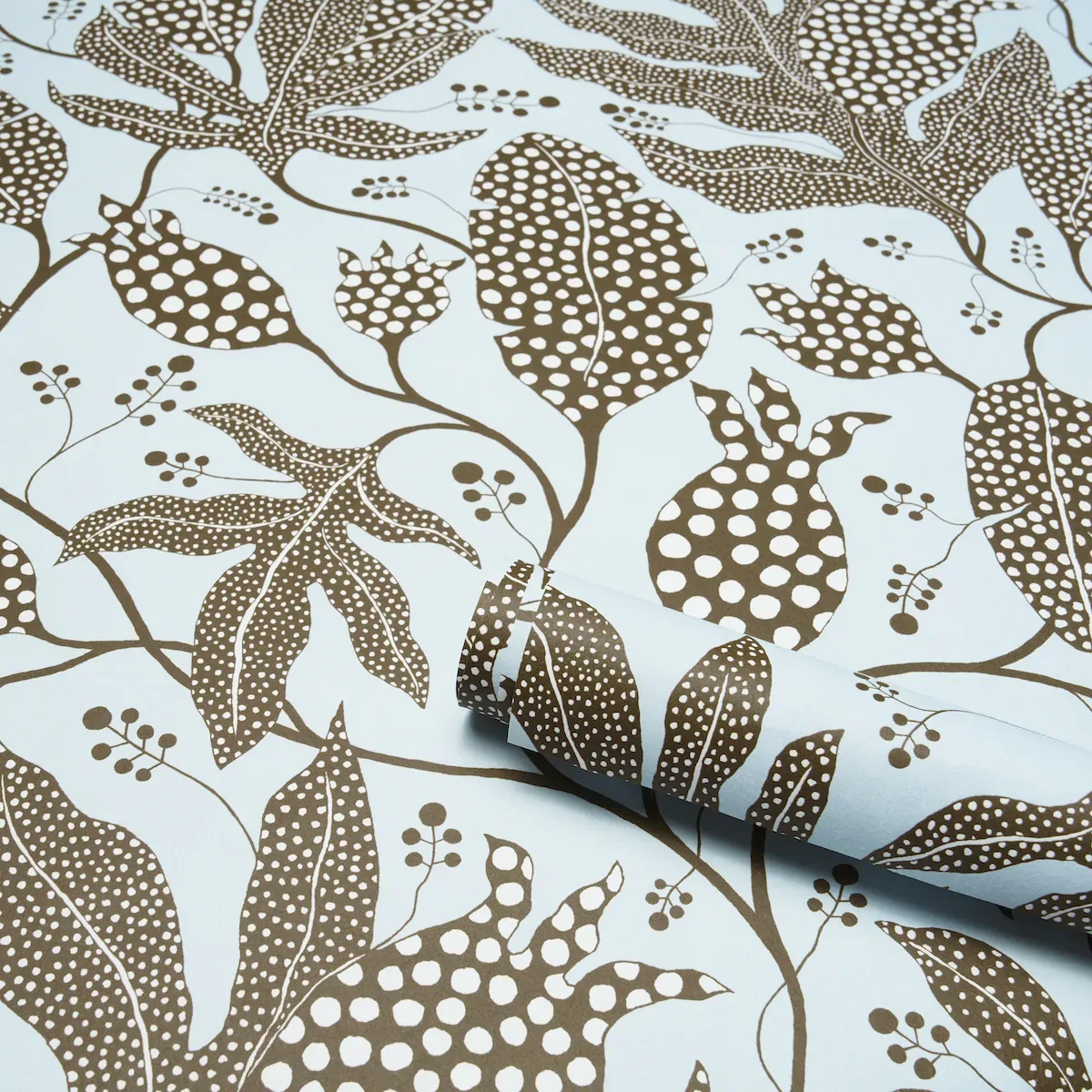 POLKA DOT JUNGLE BROWN & SKY Schumacher Wallpaper wallpaper - SKU 5015461