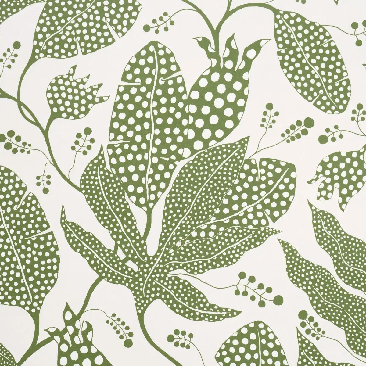 POLKA DOT JUNGLE GREEN & IVORY Schumacher Wallpaper wallpaper - SKU 5015463