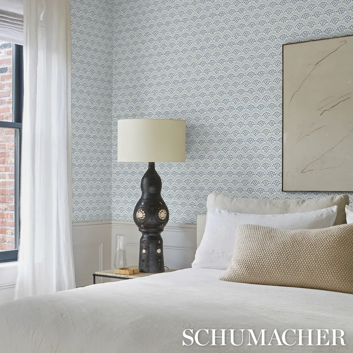 POLLEN - DELFT Schumacher Wallpaper | Wallpaper Twins POLLEN DELFT Schumacher Wallpaper wallpaper - SKU 5014961