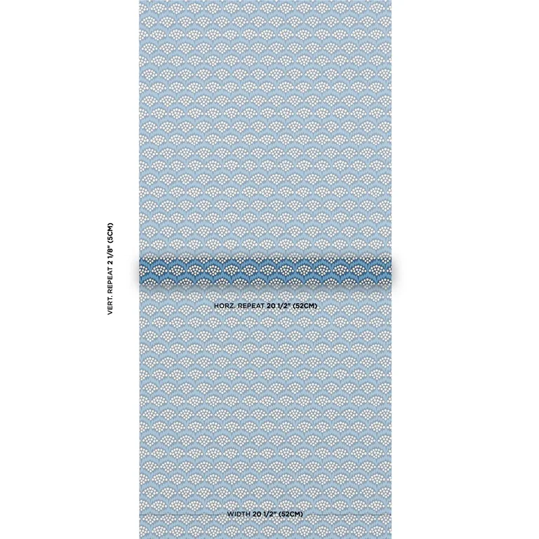 Schumacher POLLEN wallpaper, color FRENCH BLUE, SKU 5014960