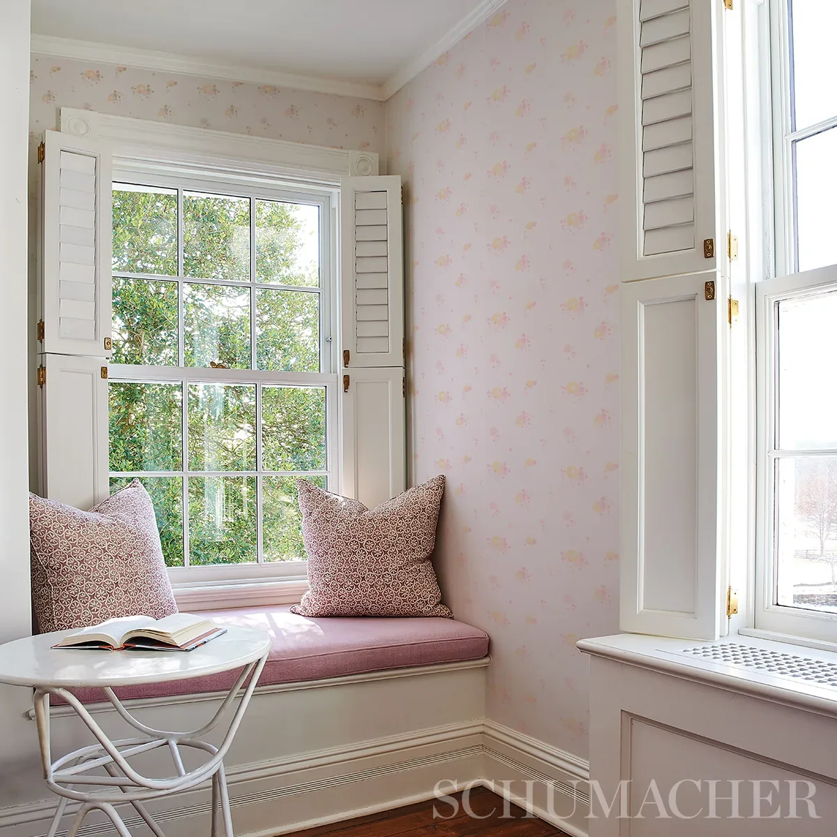 POM POM FOREST - BLUSH Schumacher Wallpaper | Wallpaper Twin POM POM FOREST BLUSH Schumacher Wallpaper wallpaper - SKU 5014060