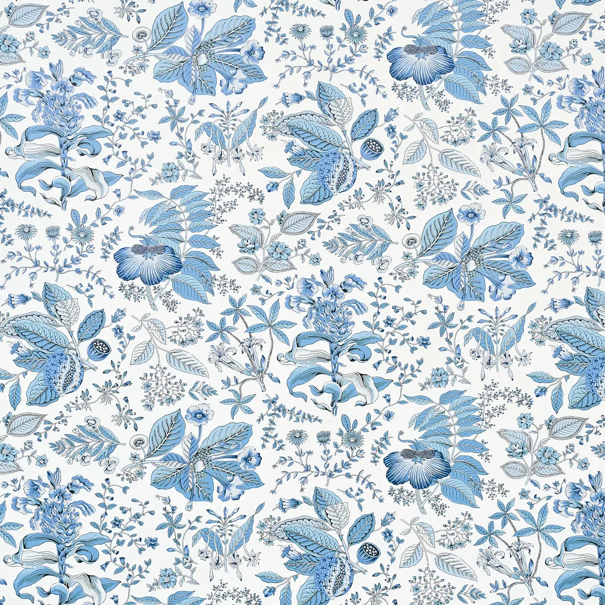 POMEGRANATE BOTANICAL BLUE Schumacher Wallpaper wallpaper - SKU 5010443