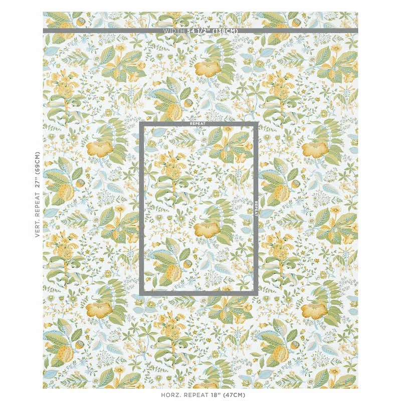 POMEGRANATE BOTANICAL CITRON Schumacher Wallpaper wallpaper - SKU 5010442