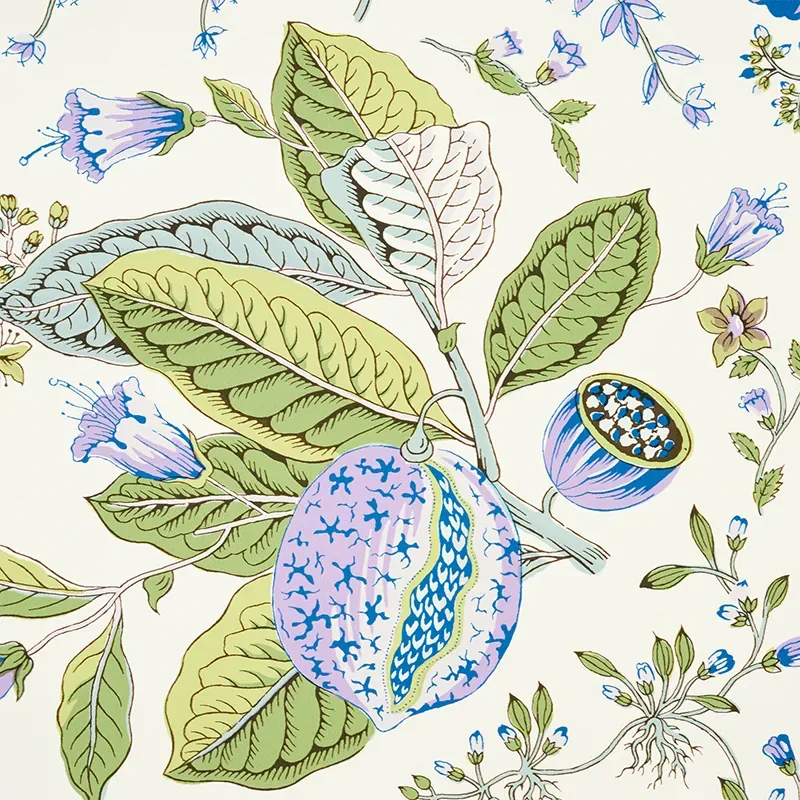 POMEGRANATE BOTANICAL - PURPLE Schumacher Wallpaper | Wallpa POMEGRANATE BOTANICAL PURPLE Schumacher Wallpaper wallpaper - SKU 5010440