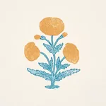 Poppy Print - MUSTARD & SKY Schumacher Wallpaper | Wallpaper Poppy Print MUSTARD & SKY Schumacher Wallpaper wallpaper - SKU 5017981