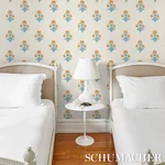 Poppy Print - MUSTARD & SKY Schumacher Wallpaper | Wallpaper Poppy Print MUSTARD & SKY Schumacher Wallpaper wallpaper - SKU 5017981