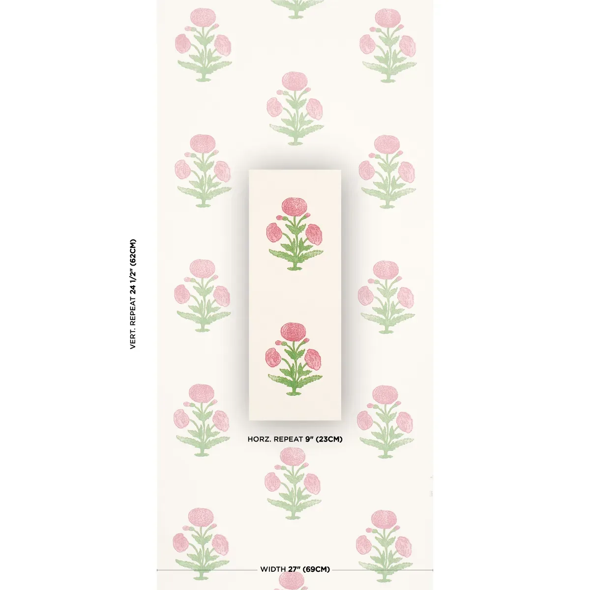 Poppy Print - ROSE & GRASS Schumacher Wallpaper | Wallpaper Poppy Print ROSE & GRASS Schumacher Wallpaper wallpaper - SKU 5017980
